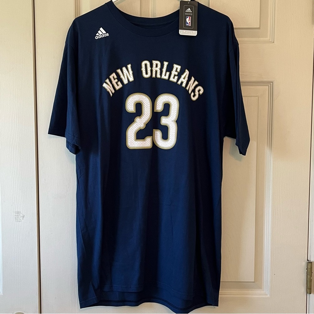 NEW Adidas NBA New Orleans Pelicans #23 Anthony Davis Navy Men's Tshirt. Size XL